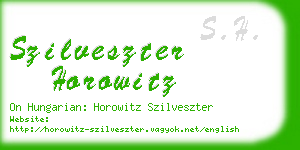 szilveszter horowitz business card